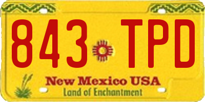 NM license plate 843TPD