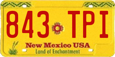 NM license plate 843TPI