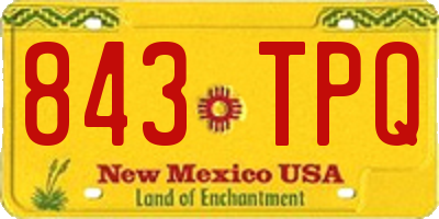 NM license plate 843TPQ