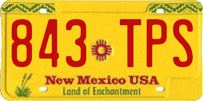 NM license plate 843TPS