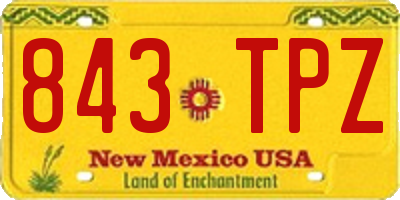 NM license plate 843TPZ