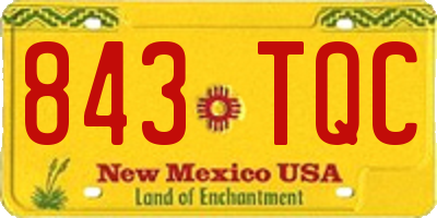NM license plate 843TQC