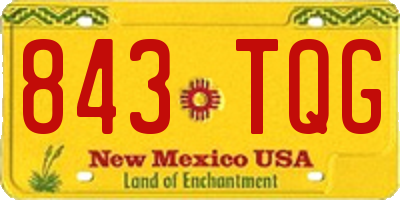 NM license plate 843TQG