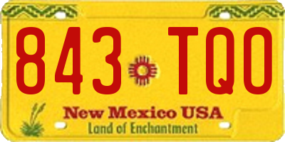 NM license plate 843TQO