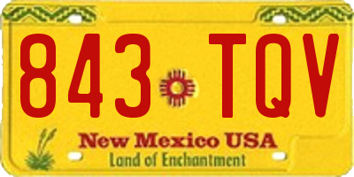 NM license plate 843TQV