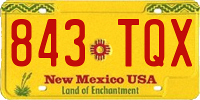 NM license plate 843TQX