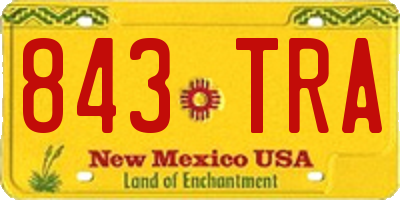 NM license plate 843TRA