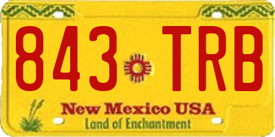 NM license plate 843TRB