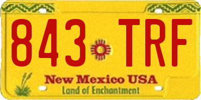 NM license plate 843TRF