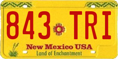 NM license plate 843TRI