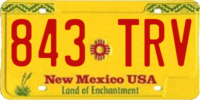 NM license plate 843TRV