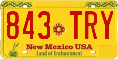 NM license plate 843TRY