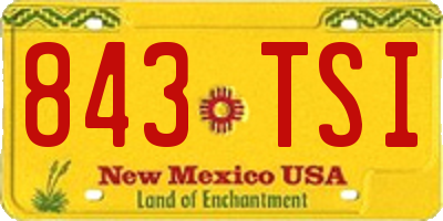 NM license plate 843TSI