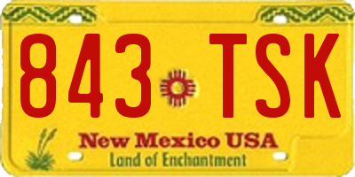 NM license plate 843TSK