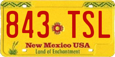 NM license plate 843TSL