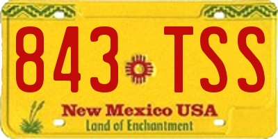 NM license plate 843TSS