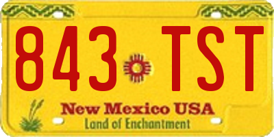 NM license plate 843TST