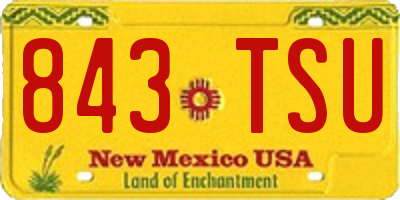 NM license plate 843TSU