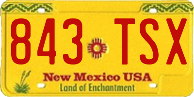 NM license plate 843TSX