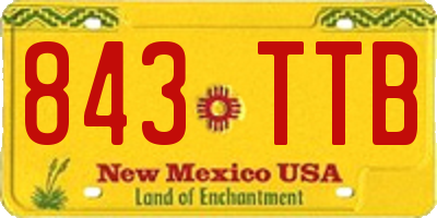 NM license plate 843TTB