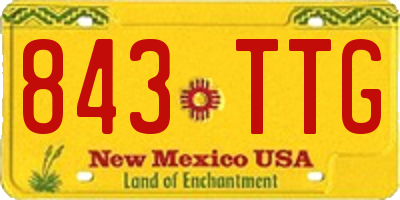 NM license plate 843TTG