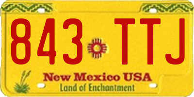 NM license plate 843TTJ