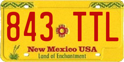 NM license plate 843TTL