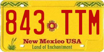 NM license plate 843TTM