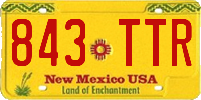 NM license plate 843TTR