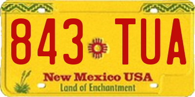 NM license plate 843TUA