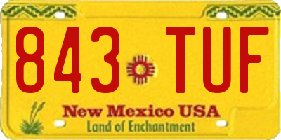 NM license plate 843TUF