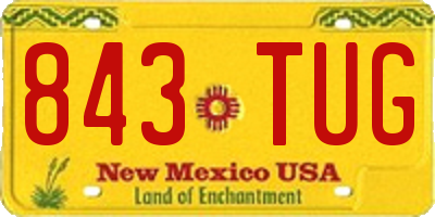 NM license plate 843TUG