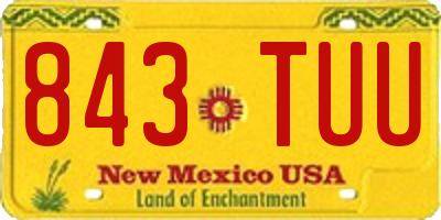 NM license plate 843TUU