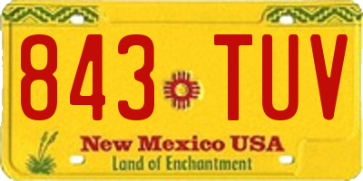NM license plate 843TUV