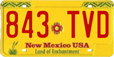 NM license plate 843TVD