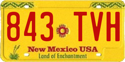NM license plate 843TVH