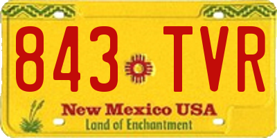 NM license plate 843TVR