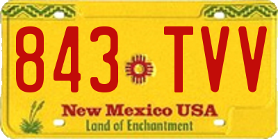 NM license plate 843TVV