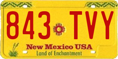 NM license plate 843TVY