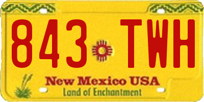NM license plate 843TWH