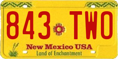 NM license plate 843TWO