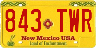 NM license plate 843TWR