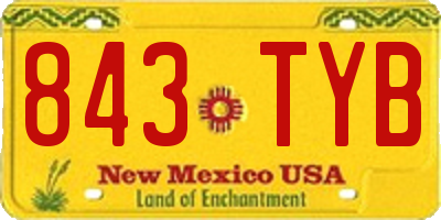 NM license plate 843TYB