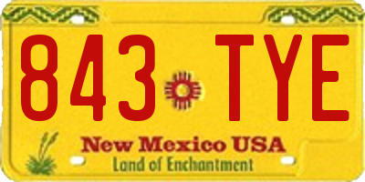 NM license plate 843TYE