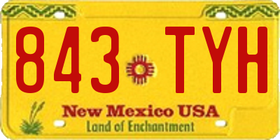 NM license plate 843TYH