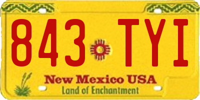 NM license plate 843TYI