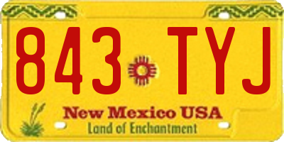 NM license plate 843TYJ