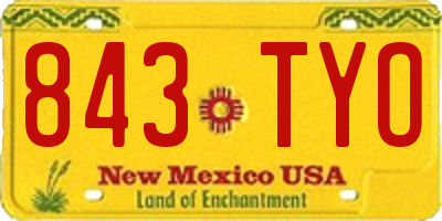 NM license plate 843TYO