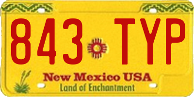 NM license plate 843TYP