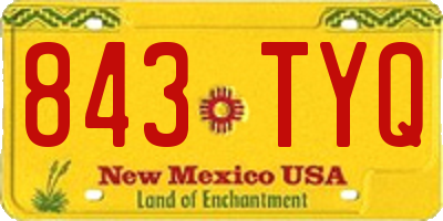 NM license plate 843TYQ